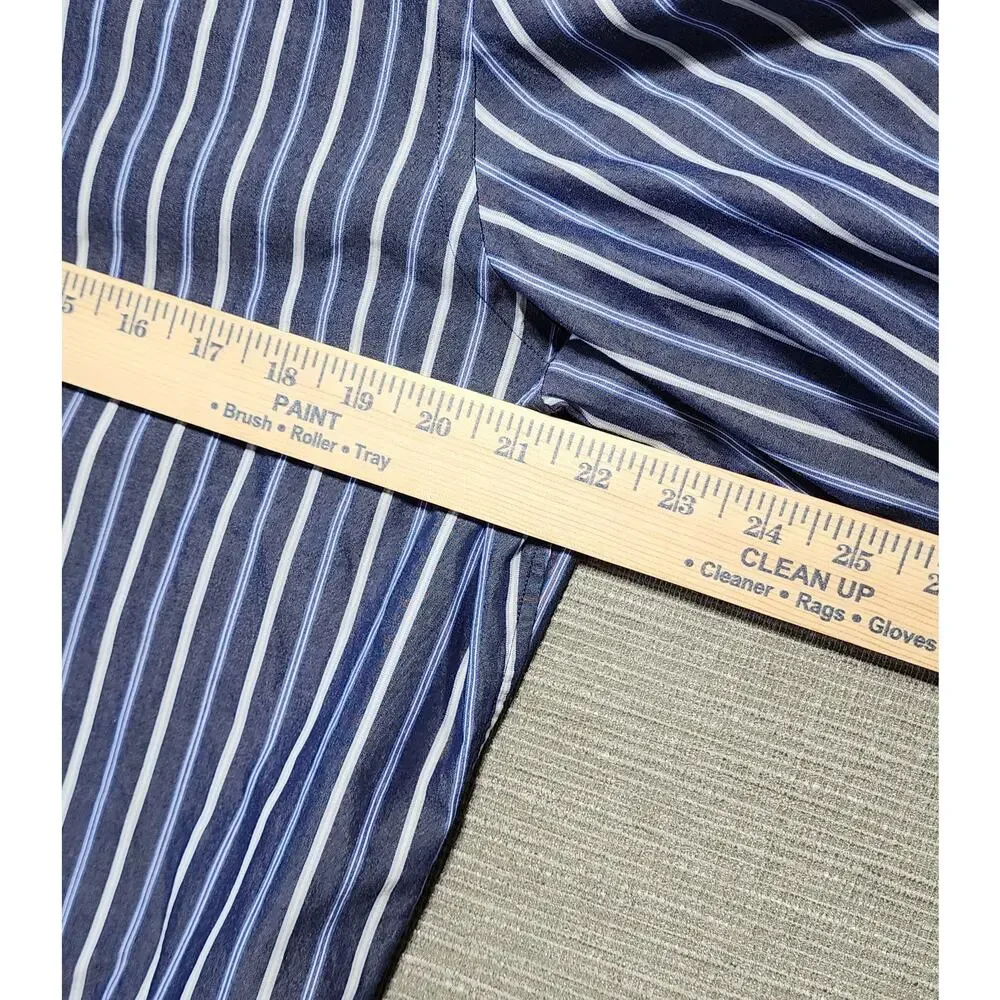 Banana Republic Fitted Dress Shirt Mens L 16–16.5 Blue Stripe Long‎ Sleeve